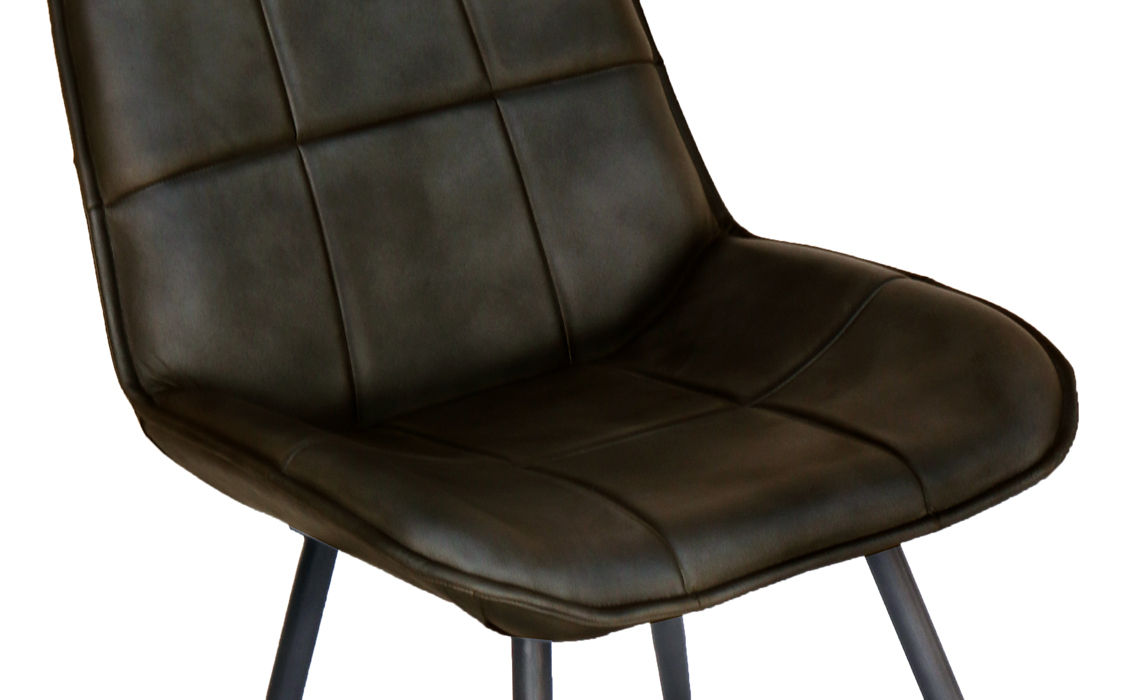 Moda Leather and Iron Bar Stool-Dark Grey