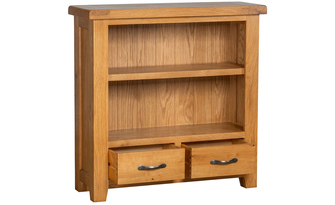 Newborne Oak Small Wide Bookcase 