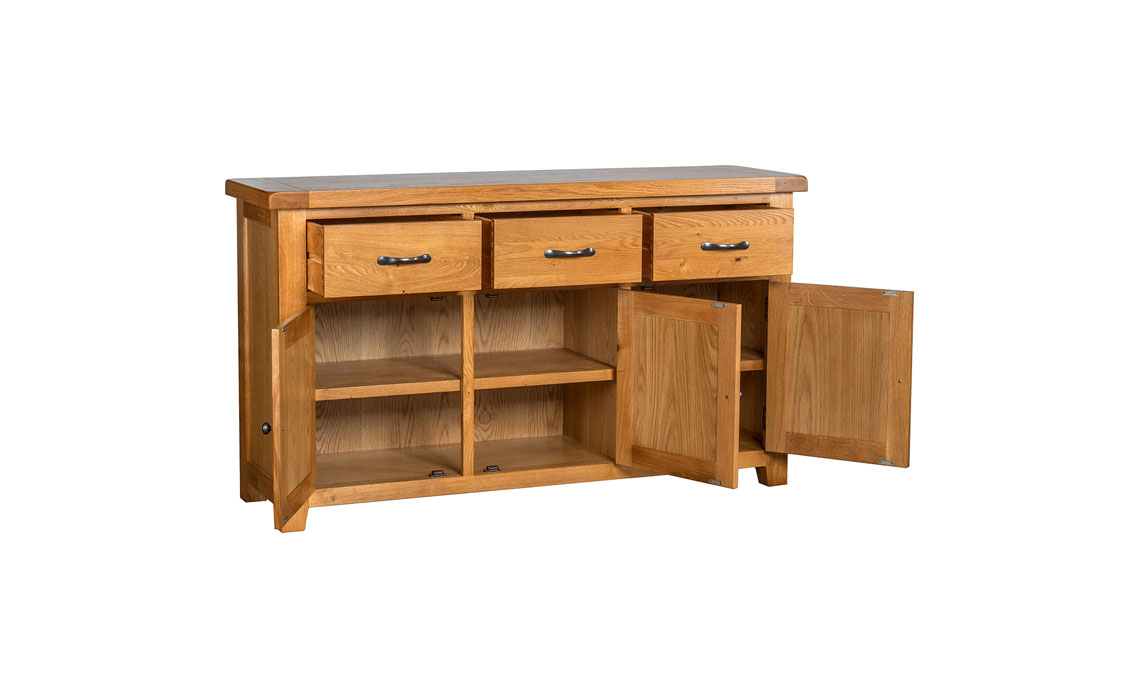 Newborne Oak 3 Door 3 Drawer Sideboard