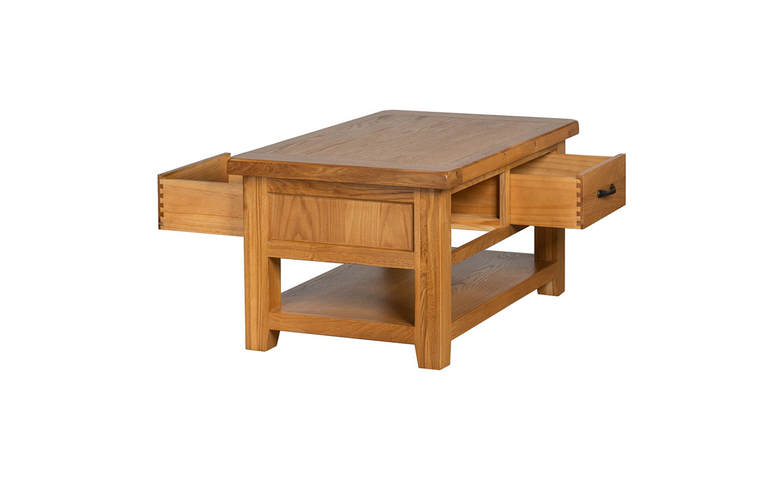 Newborne Oak Coffee Table 2 Drawers