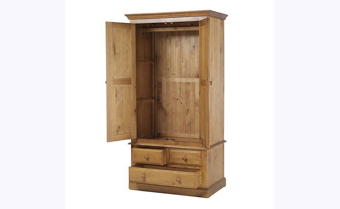 Appleby Pine Double Wardrobe With Drawers
