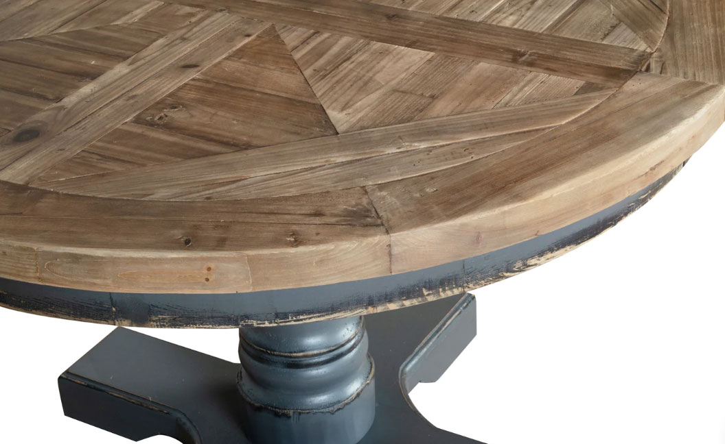 Hemmingway Distressed Round 120-160cm Extending Table