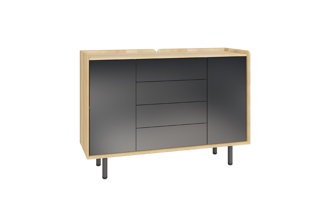Alto Solid Oak Anthracite Painted Large Sideboard