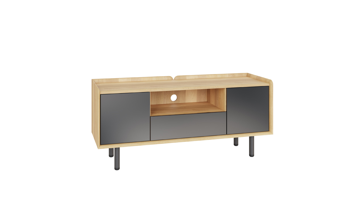 Alto Solid Oak Anthracite Painted TV Unit