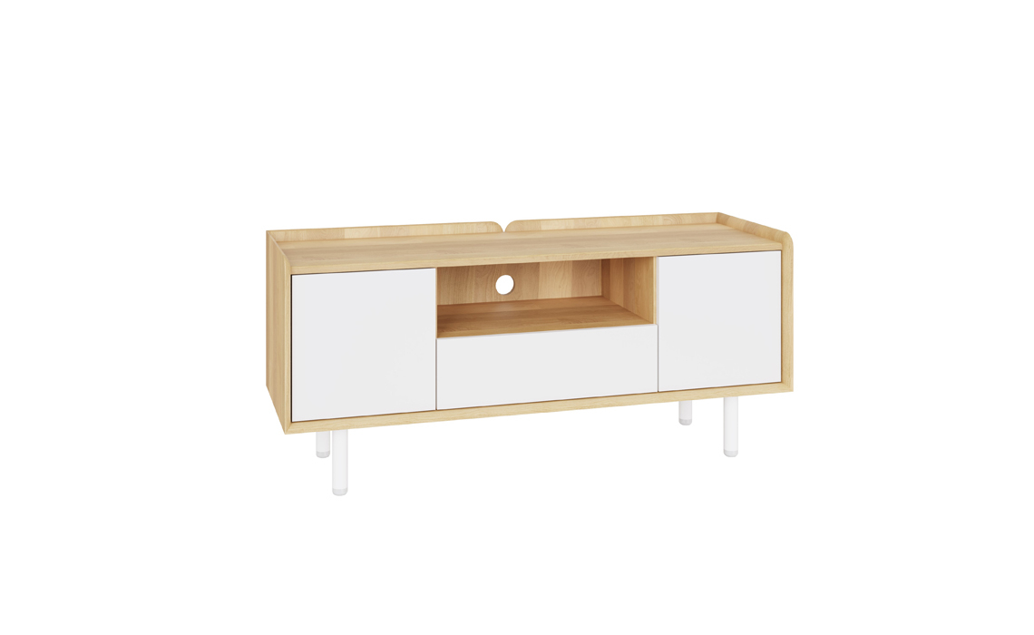 Alto Solid Oak White Painted TV Unit