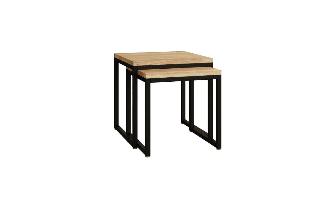 Modal Solid Oak Nest of 2 Tables