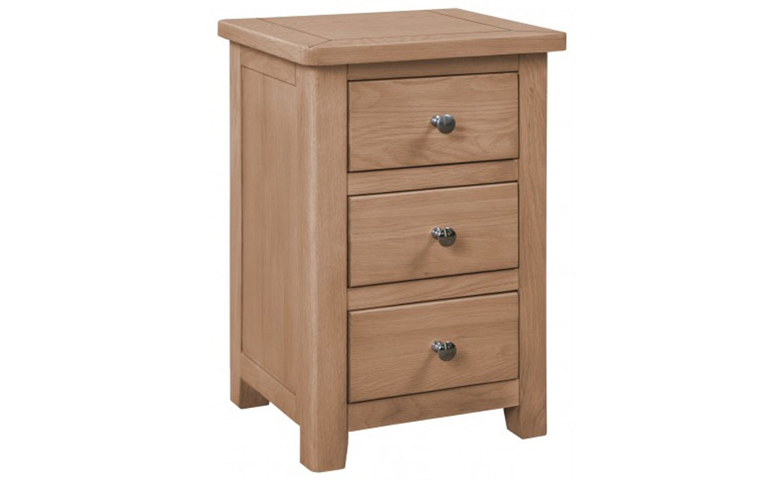 Havana Oak 3 Drawer Bedside Cabinet