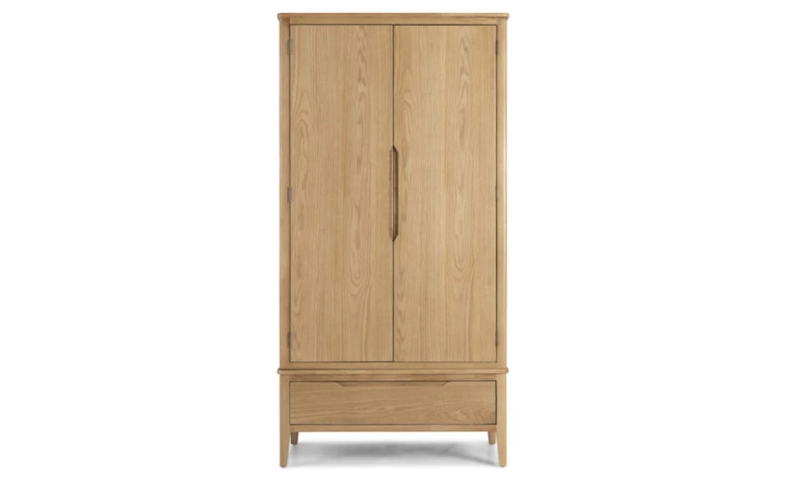 Copenhagen Oak Double Wardrobe With Drawer