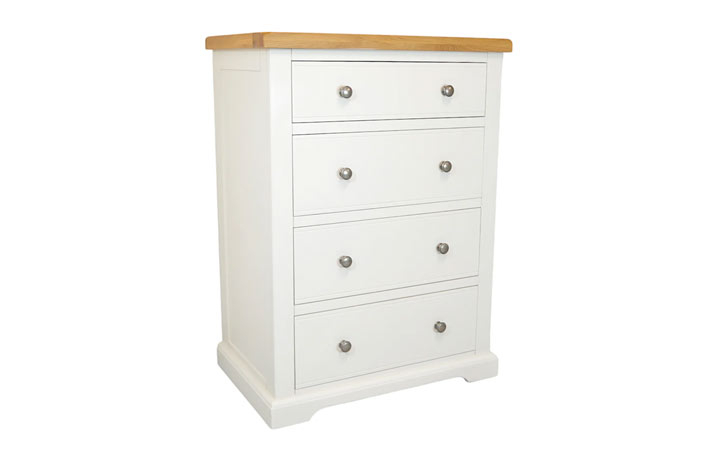 Suffolk Painted Collection White & Grey  - Suffolk Painted 4 Drawer Deep Chest of Drawers