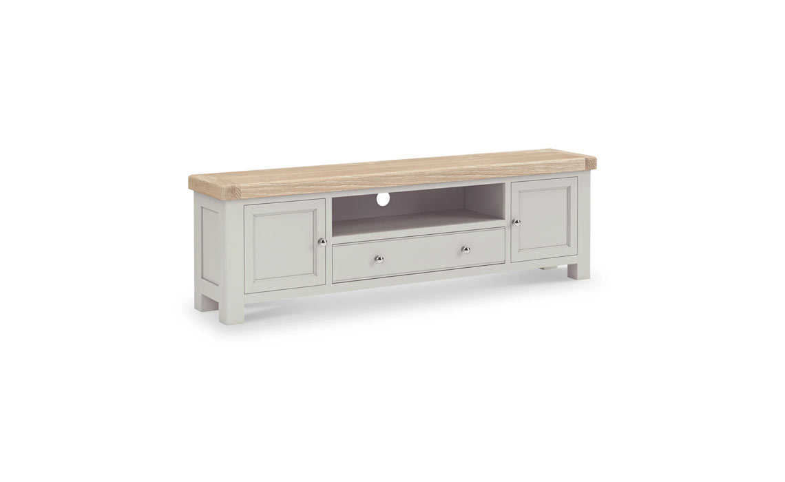 Clovelly Grey Painted Collection - Clovelly Stone Grey 190cm Tv Unit