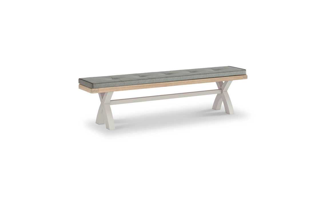 Clovelly Grey Painted Collection - Clovelly Stone Grey Cross Bench 200cm