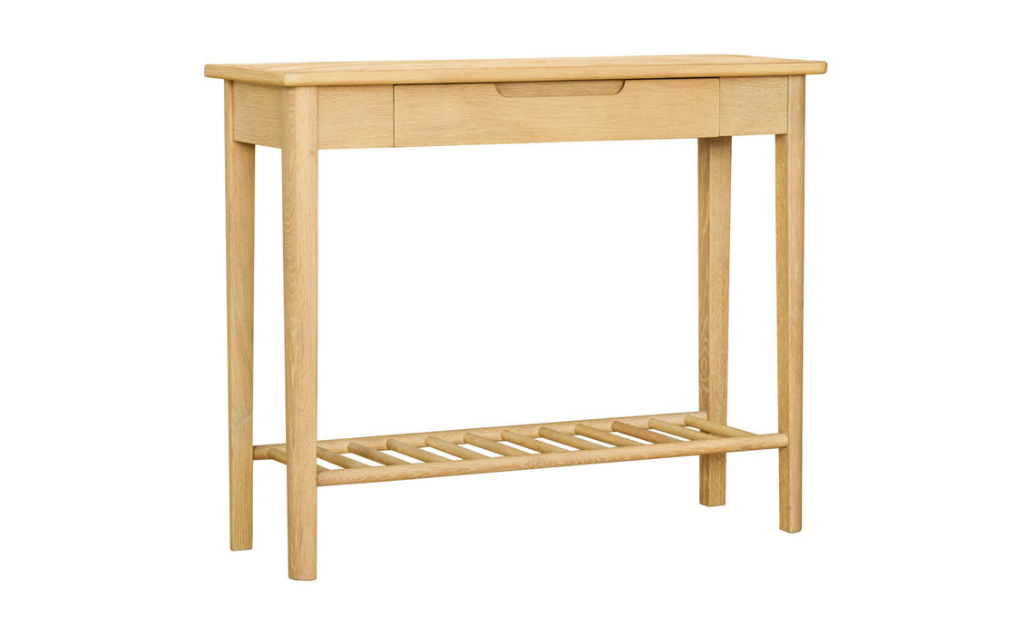 Birka Whitewash Oak Collection - Birka Console Table with Drawer