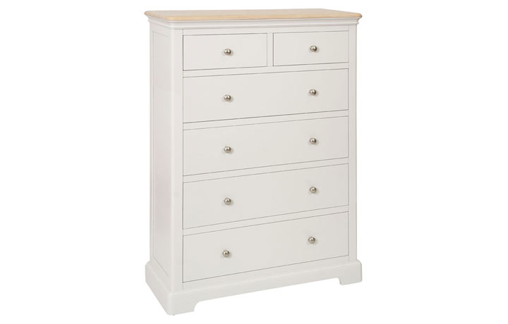 Melford Grey & White Collection - Melford Painted 2 Over 4 Chest Of Drawers