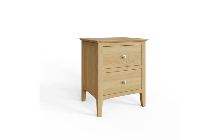 Riva European Oak Collection - Riva Oak 2 Drawer Bedside