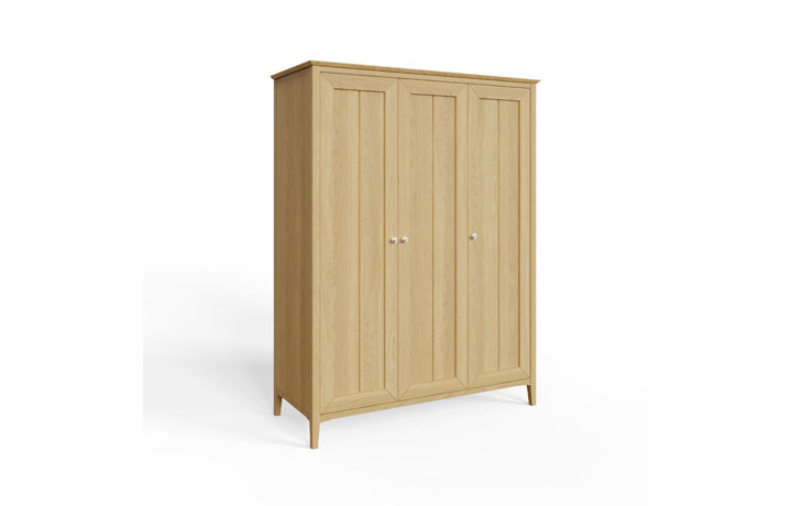 Riva European Oak Collection - Riva Full Hanging Triple Wardrobe