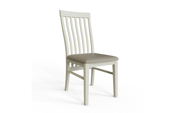 Valletta Living & Dining - Painted - Valletta Painted Slatted Back Dining Chair - Fabric Seat