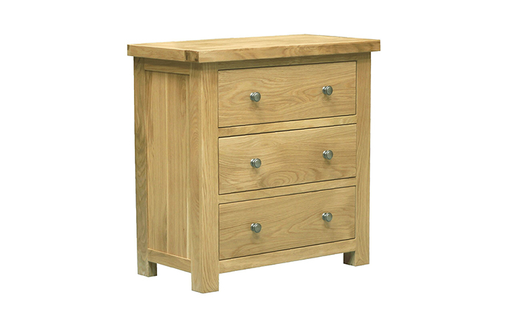 Suffolk Solid Oak Furniture Range - Suffolk Solid Oak 3 Drawers Wide Wellington