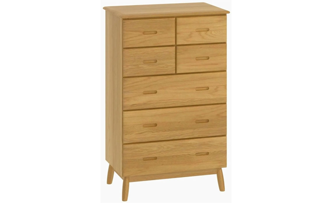 Chest Of Drawers - Origin Oak 4 over 3 Tall Chest