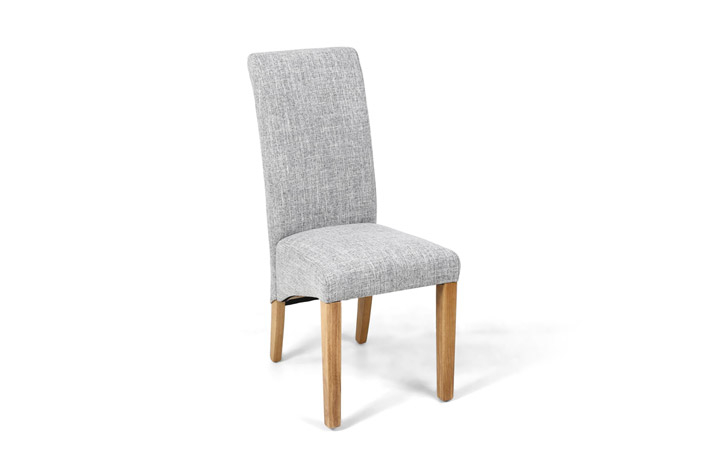 Karta Upholstered Chairs  - Karta Scroll Back Chair Grey Weave  