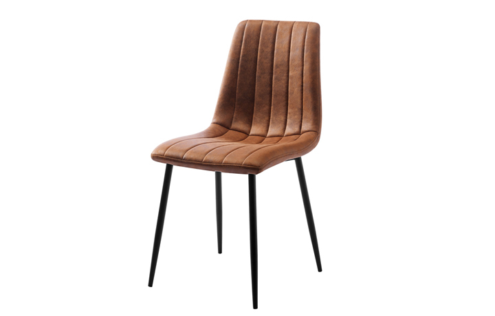 Lucca Upholstered Dining Chairs - Lucca Dining Chair - Brown  PU Leather